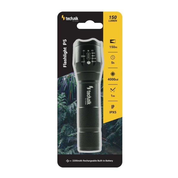 Technik lámpa P5 (akkumulátoros) XPE LED + micro USB (150 lumen) - Image 2