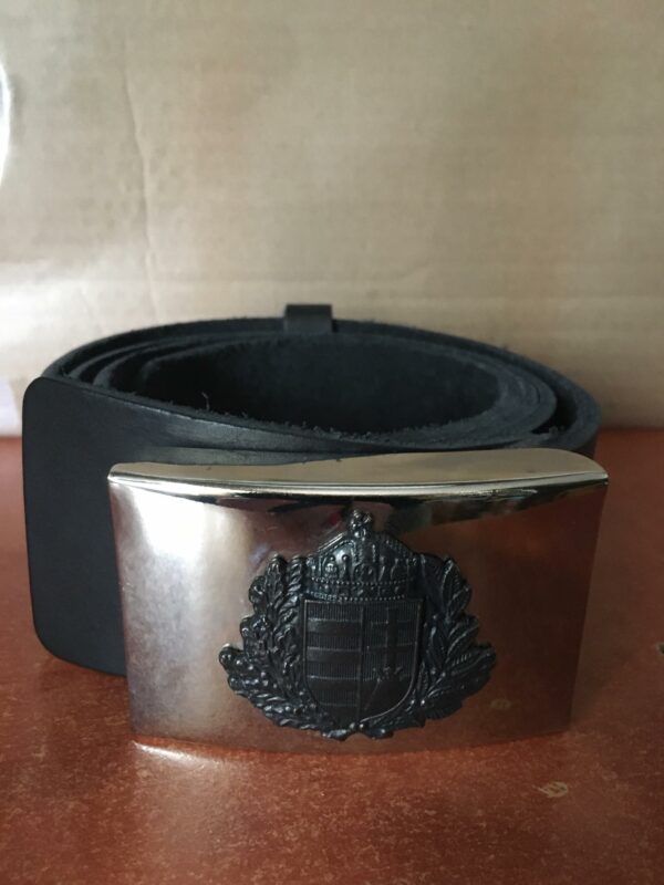 Rendőrségi Bőröv, 5 cm széles, bronz címer